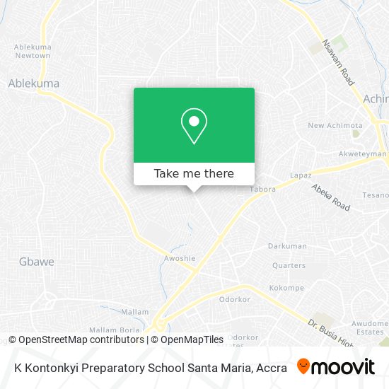 K Kontonkyi Preparatory School Santa Maria map