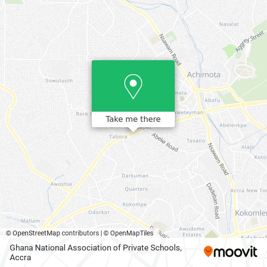 Ghana National Association of Private Schools map