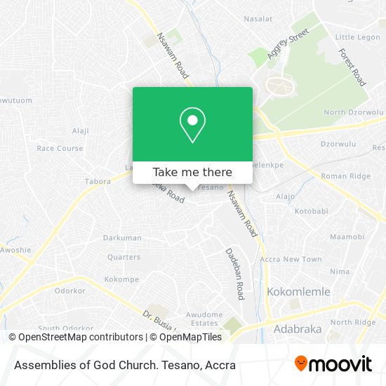 Assemblies of God Church. Tesano map