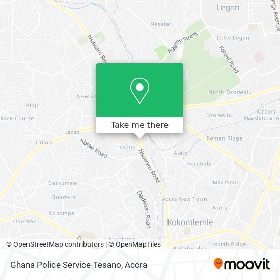 Ghana Police Service-Tesano map