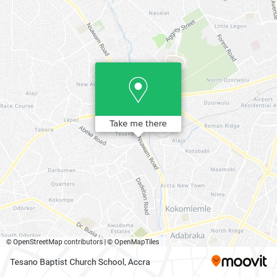 Tesano Baptist Church School map