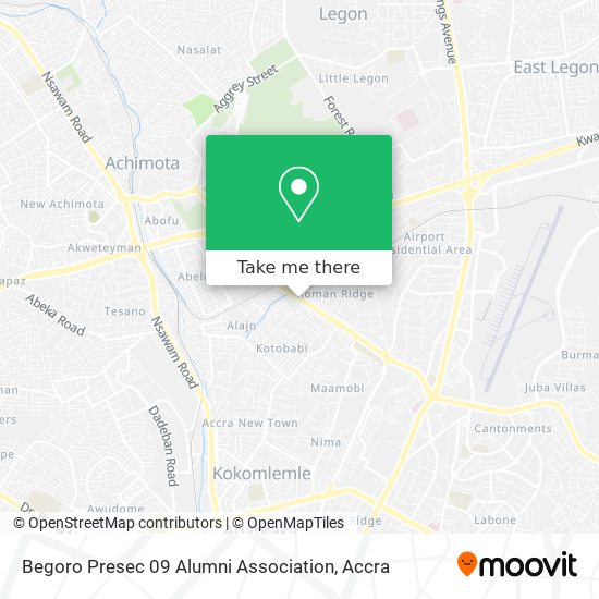 Begoro Presec 09 Alumni Association map