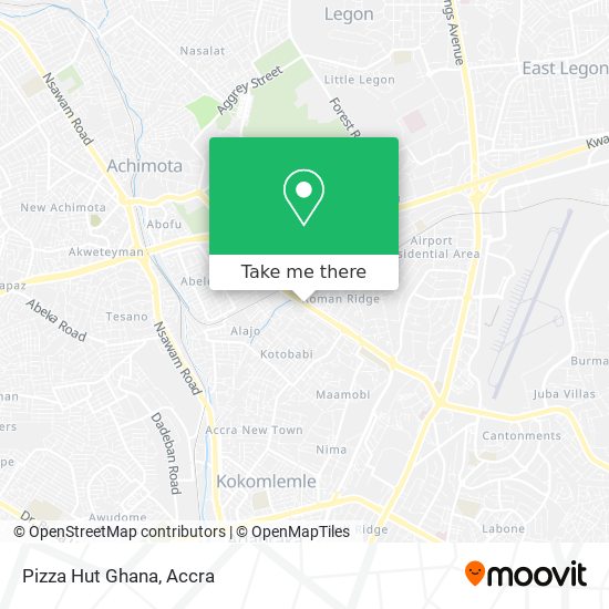 Pizza Hut Ghana map