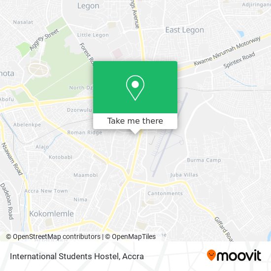 International Students Hostel map