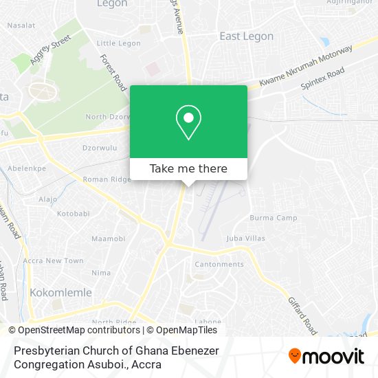 Presbyterian Church of Ghana Ebenezer Congregation Asuboi. map