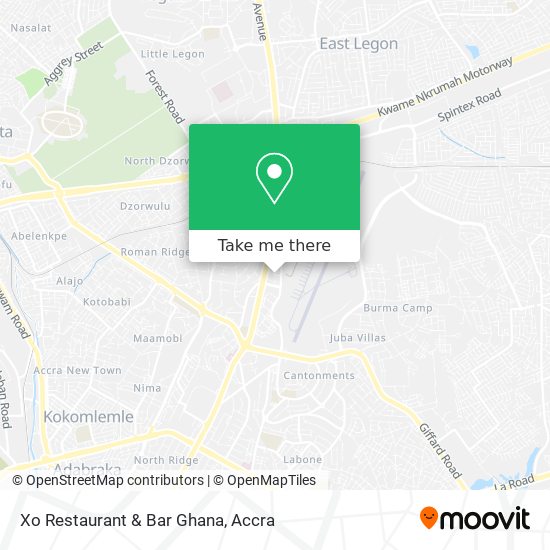 Xo Restaurant & Bar Ghana map