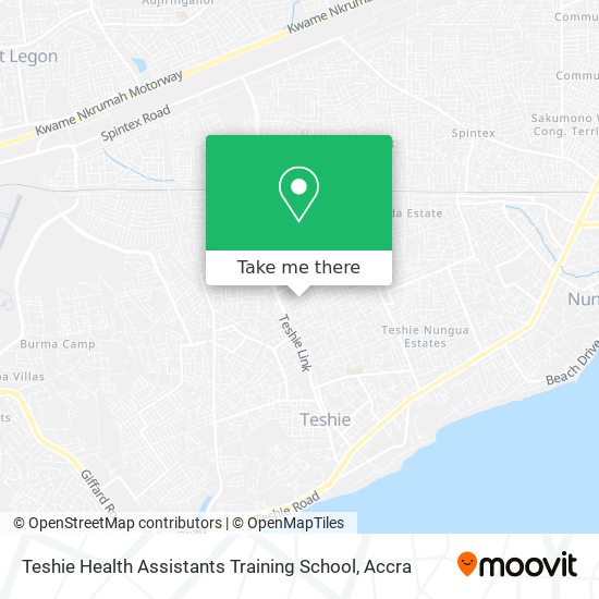 Teshie Health Assistants Training School map