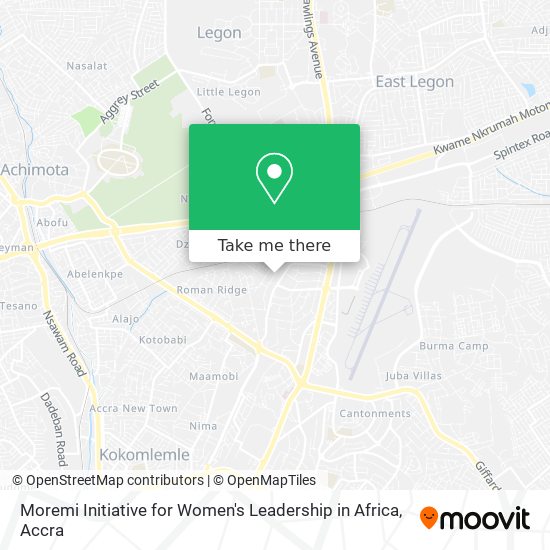 Moremi Initiative for Women's Leadership in Africa map