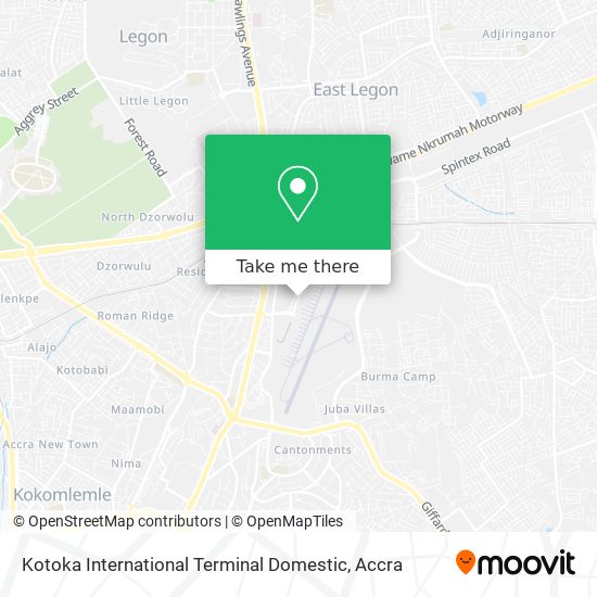 Kotoka International Terminal Domestic map