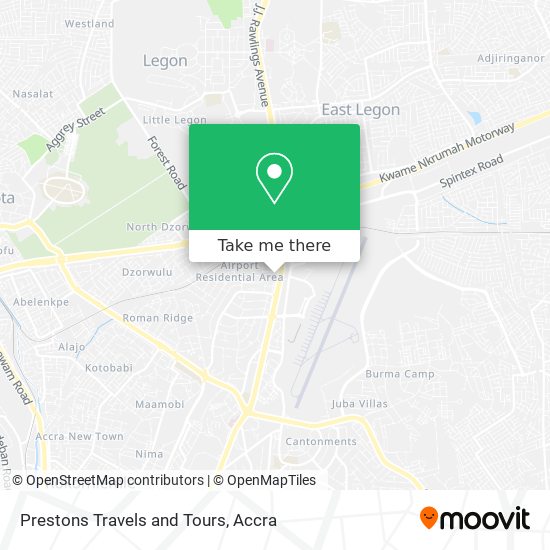 Prestons Travels and Tours map