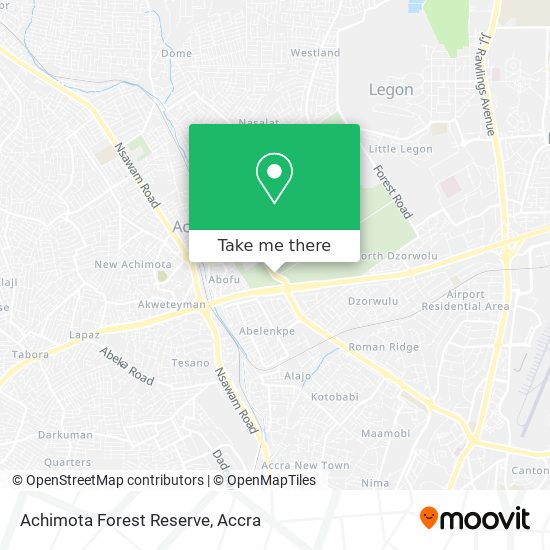 Achimota Forest Reserve map