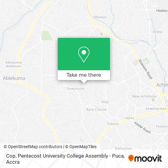 Cop, Pentecost University College Assembly - Puca map