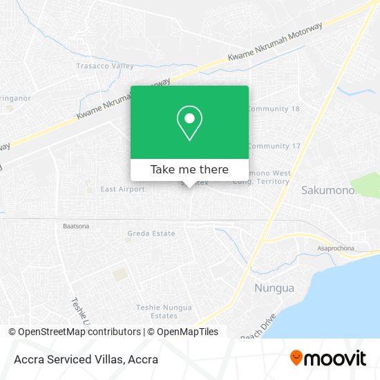 Accra Serviced Villas map