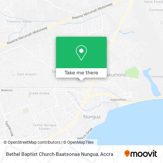 Bethel Baptist Church Baatsonaa Nungua map