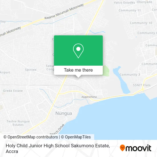 Holy Child Junior High School Sakumono Estate map