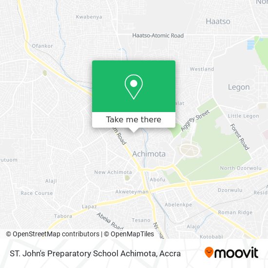 ST. John's Preparatory School Achimota map