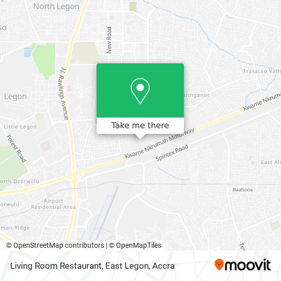 Living Room Restaurant, East Legon map