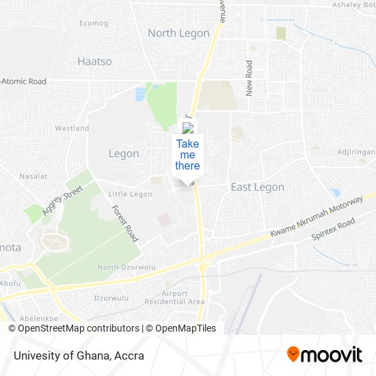 Univesity of Ghana map