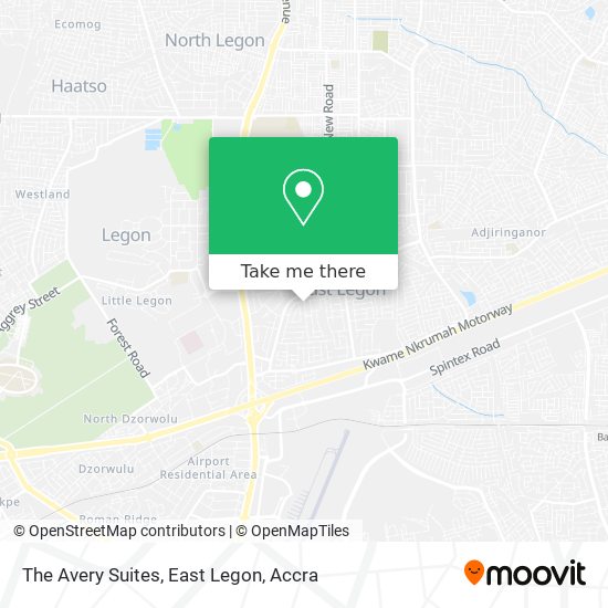 The Avery Suites, East Legon map