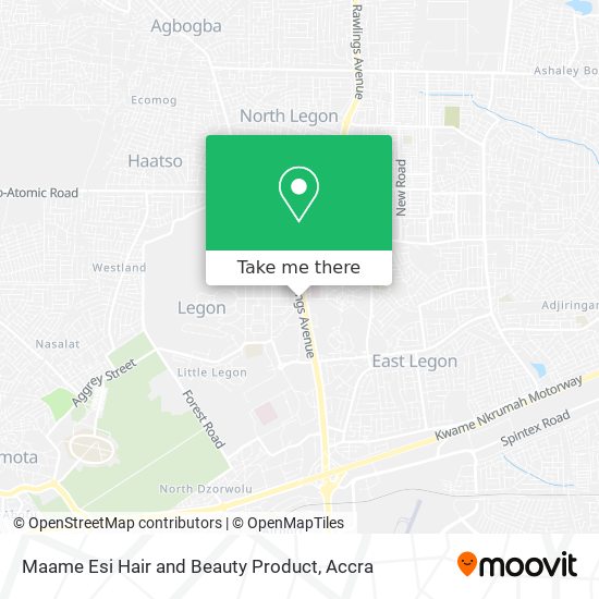 Maame Esi Hair and Beauty Product map