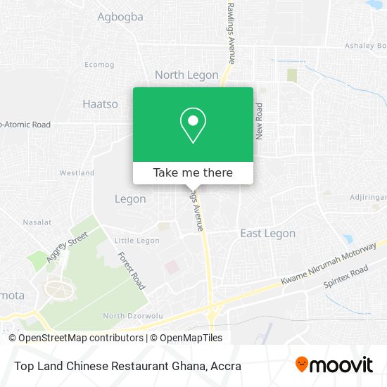 Top Land Chinese Restaurant Ghana map