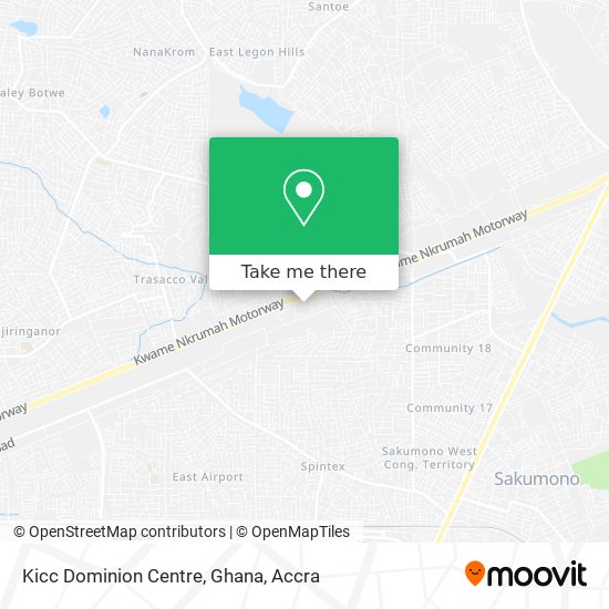 Kicc Dominion Centre, Ghana map