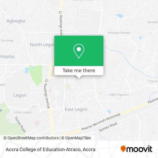 Accra College of Education-Atraco map