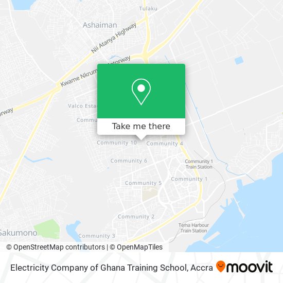 Electricity Company of Ghana Training School map