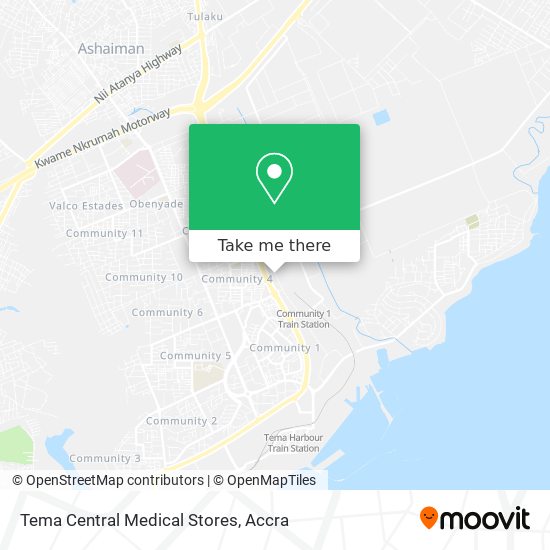 Tema Central Medical Stores map