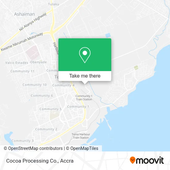 Cocoa Processing Co. map