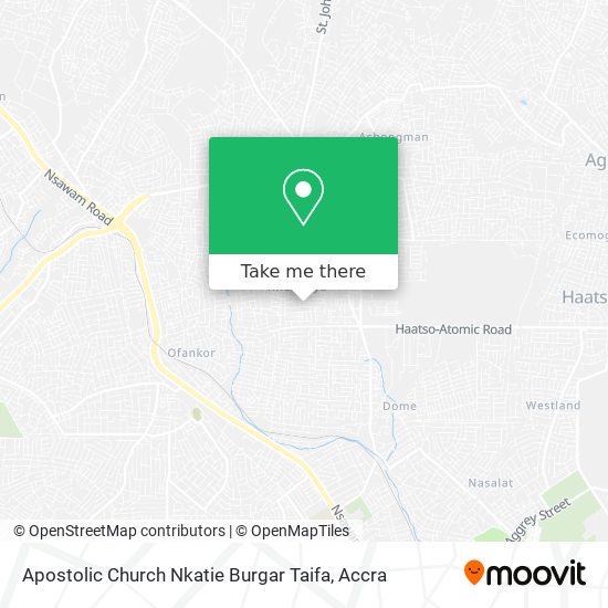 Apostolic Church Nkatie Burgar Taifa map