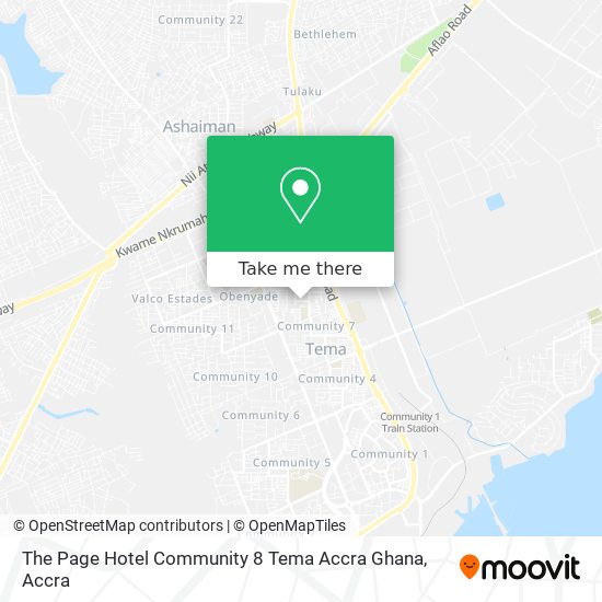 The Page Hotel Community 8 Tema Accra Ghana map
