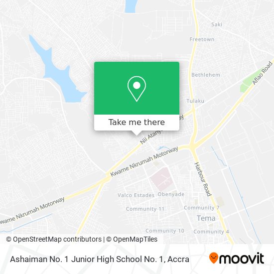 Ashaiman No. 1 Junior High School No. 1 map