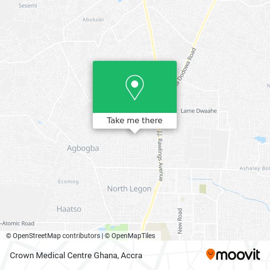 Crown Medical Centre Ghana map