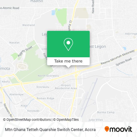 Mtn Ghana Tetteh Quarshie Switch Center map
