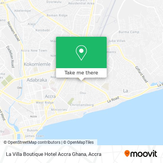 La Villa Boutique Hotel Accra Ghana map