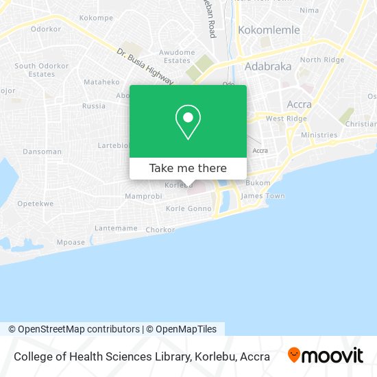 College of Health Sciences Library, Korlebu map