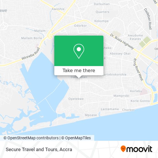 Secure Travel and Tours map
