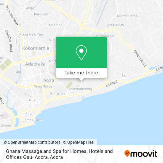 Ghana Massage and Spa for Homes, Hotels and Offices Osu- Accra map