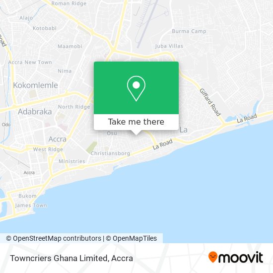 Towncriers Ghana Limited map