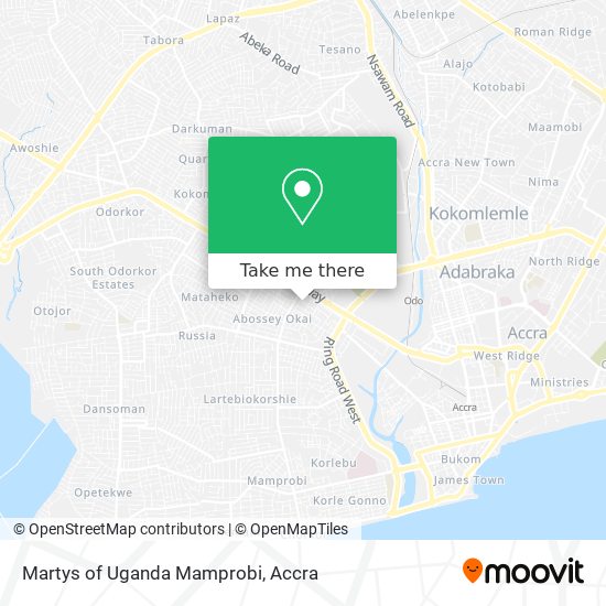 Martys of Uganda Mamprobi map