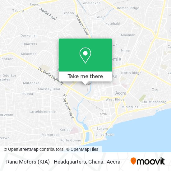 Rana Motors (KIA) - Headquarters, Ghana. map