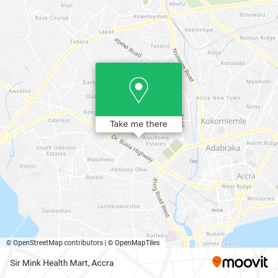 Sir Mink Health Mart map