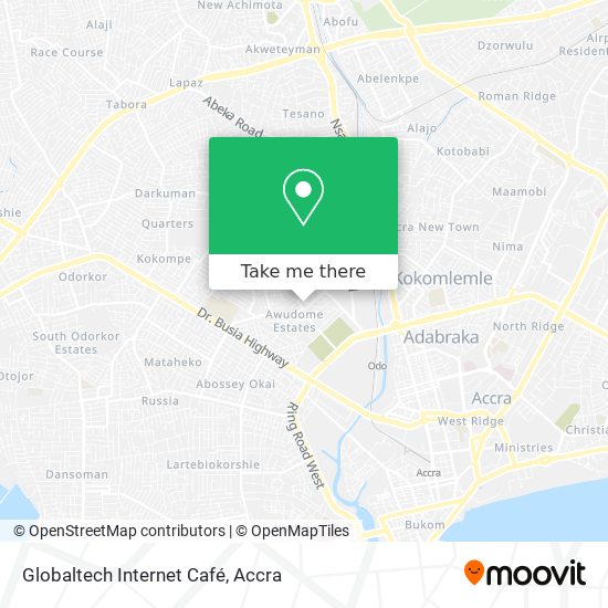 Globaltech Internet Café map