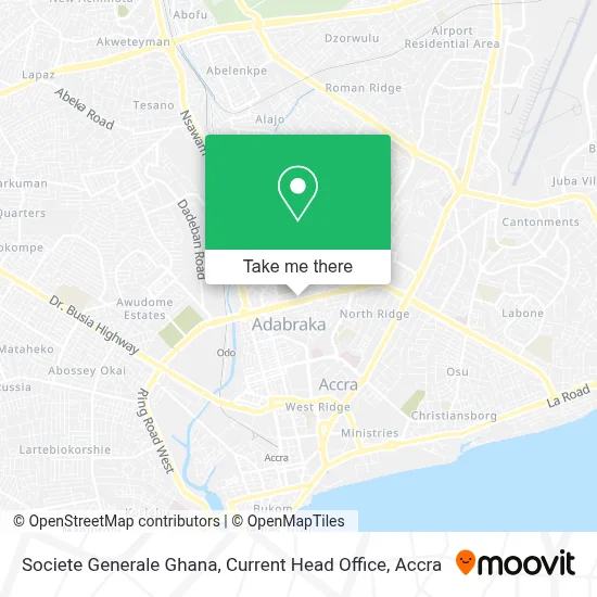 Societe Generale Ghana, Current Head Office map