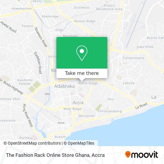 The Fashion Rack Online Store Ghana map