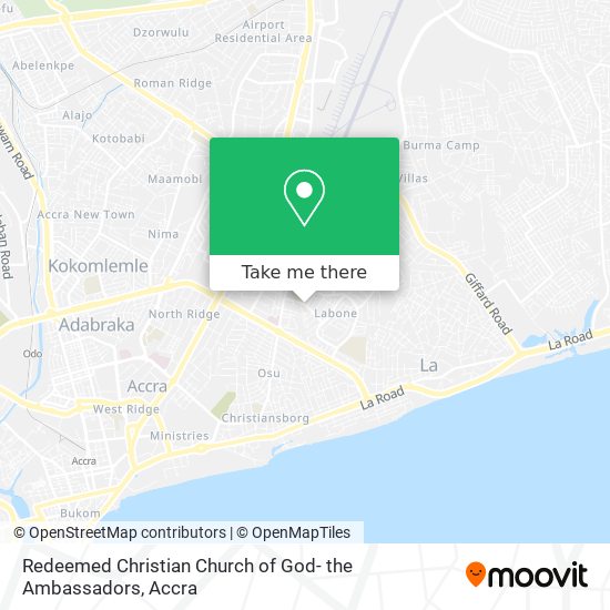 Redeemed Christian Church of God- the Ambassadors map