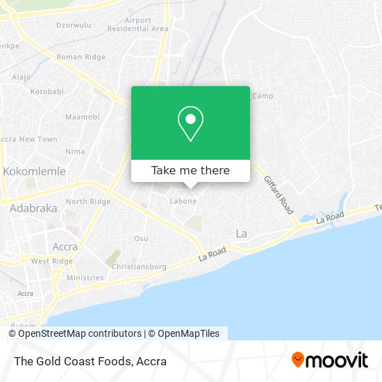The Gold Coast Foods map