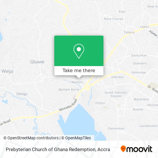 Prebyterian Church of Ghana Redemption map