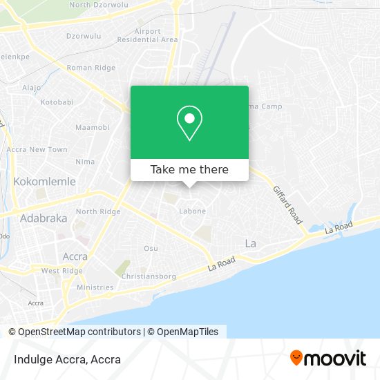 Indulge Accra map